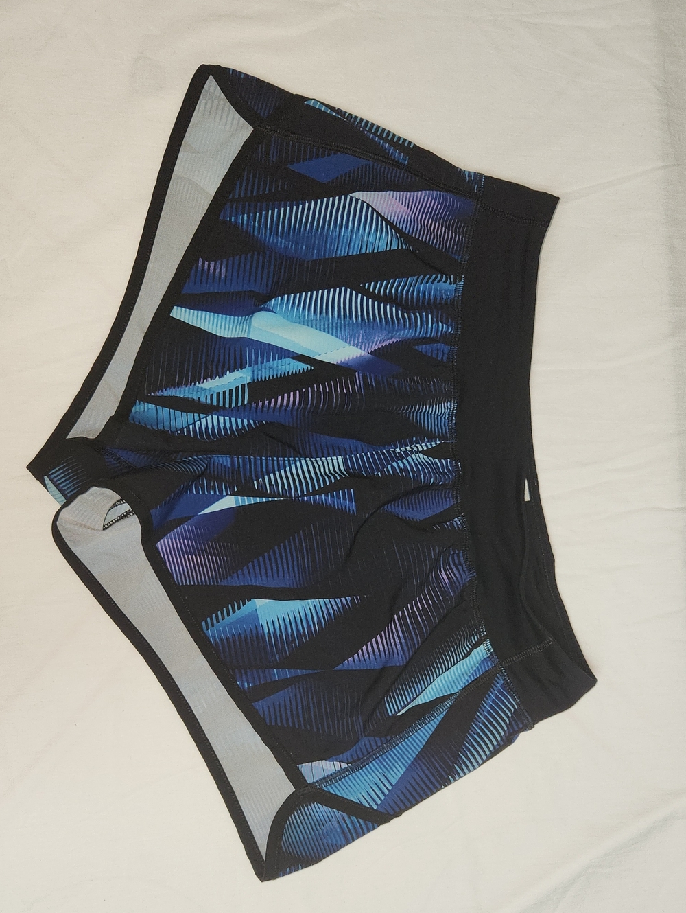Forever 21 Black and Blue Patterned Athletic Shorts